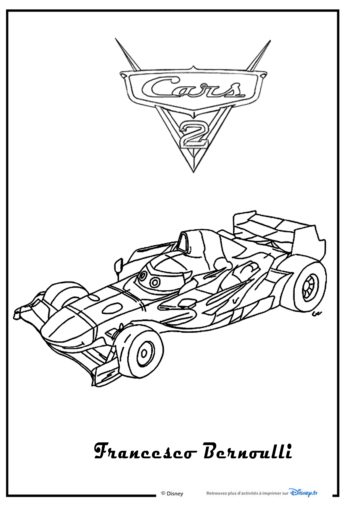 Disney Cars Frank Coloring Pages Francesco Bernoulli Coloring Page ...